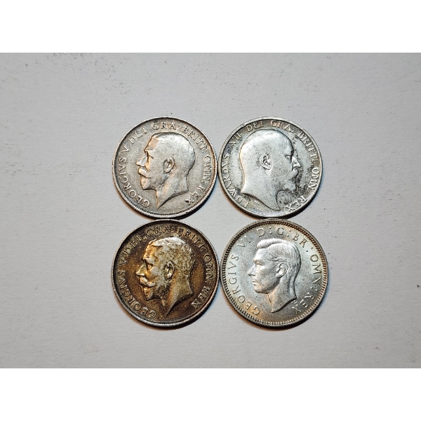 x4 Great Britain Silver Coins - See Description! 