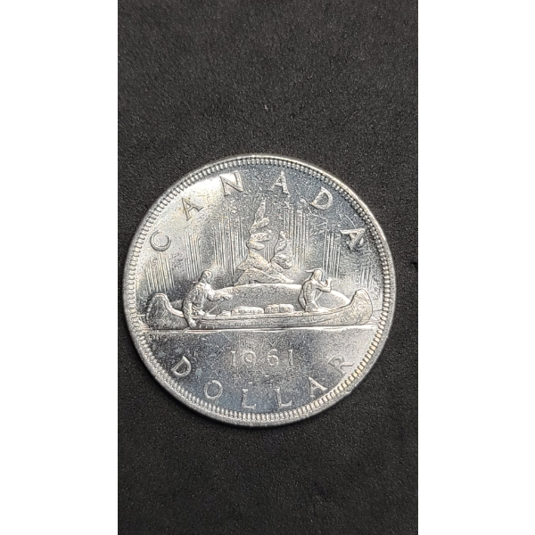 1961 Canadian 80% Silver "Voyageur" Dollar 