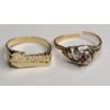 Image 1 : (2) 10K Yellow Gold Women's Rings -"Dianne" & Red And Diamond Ruby Ring - Size 7 -Total Weight: 3.9g
