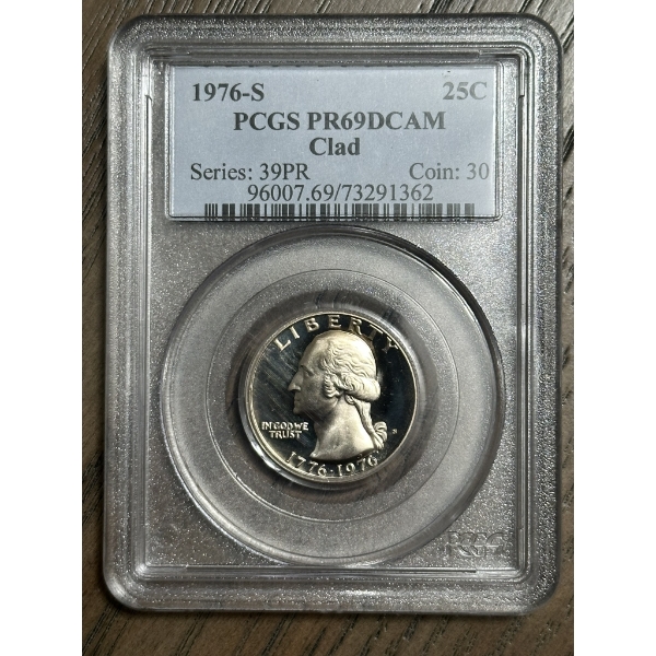 PCGS PR69 DCAM 1976-S Clad Washington Quarter
