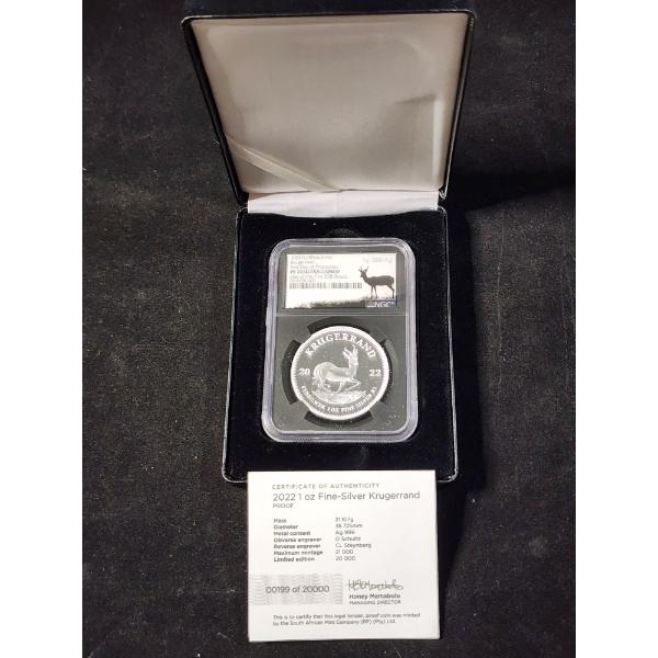 NGC PF70 Ultra Cameo 2022-S South African Krugerrand 1 Oz Silver - Hand Signed - One of First 228