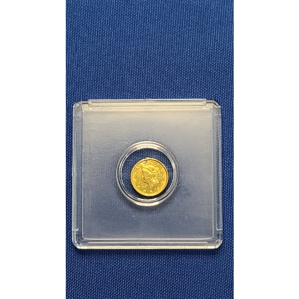 United States 1853 Type 1 Liberty Head 90% Gold Dollar Coin - AGW: 0.0484oz