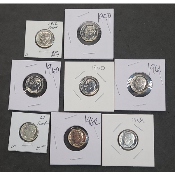 Lot Of Pre '64 90% Silver PROOF Roosevelt Dimes - Face Value: $0.80