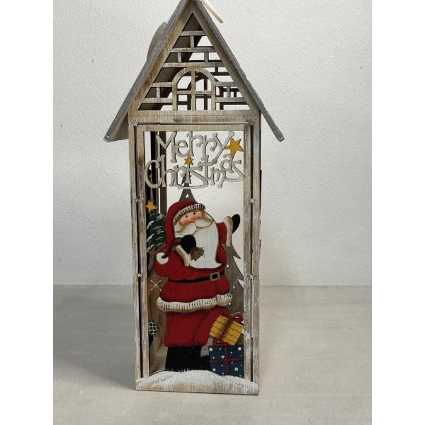 13" Wooden Christmas Santa Decorative Display Box  - Brand New