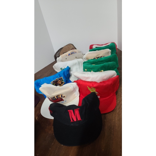 Assorted Lot Of Brand New Hats Including Marlboro, Camel, Red Man & More 