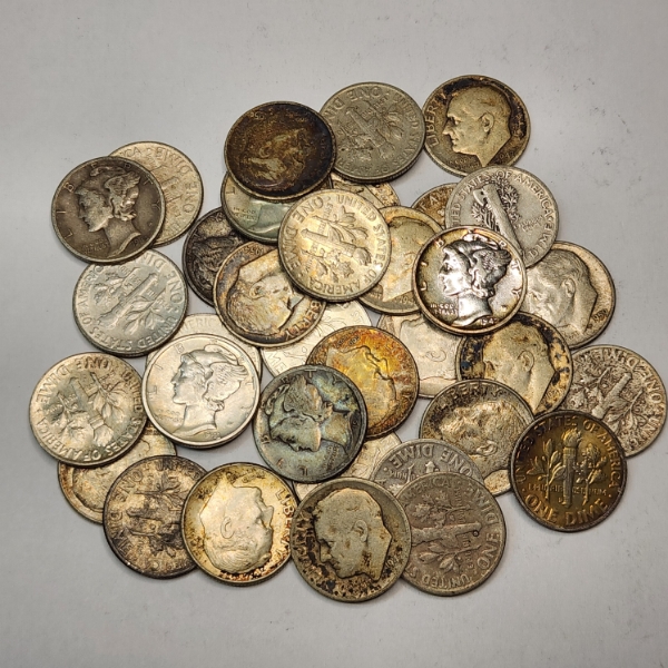 Mix of Assorted Years 90% Silver U.S. Dimes - Face Value: $3.40