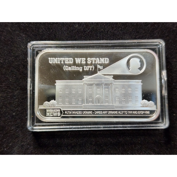 Rare United Metals Stackers United We Stand (Calling DIT) Ukraine/Russia Headline 1 Oz Silver Bar