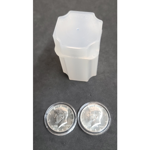 (2) 1964 90% Silver Kennedy Encapsulated Half Dollars In Coin Holder - Face Value: $1.00