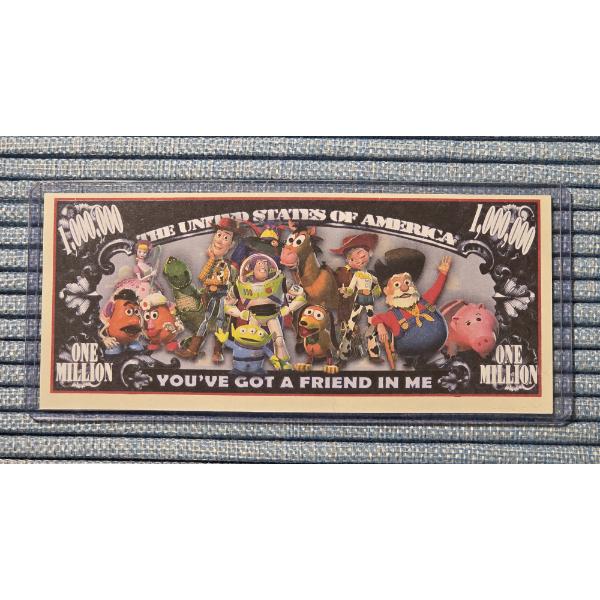 Toy Story Collectors Million Dollar Bill In Mint Condition In Protective Holder