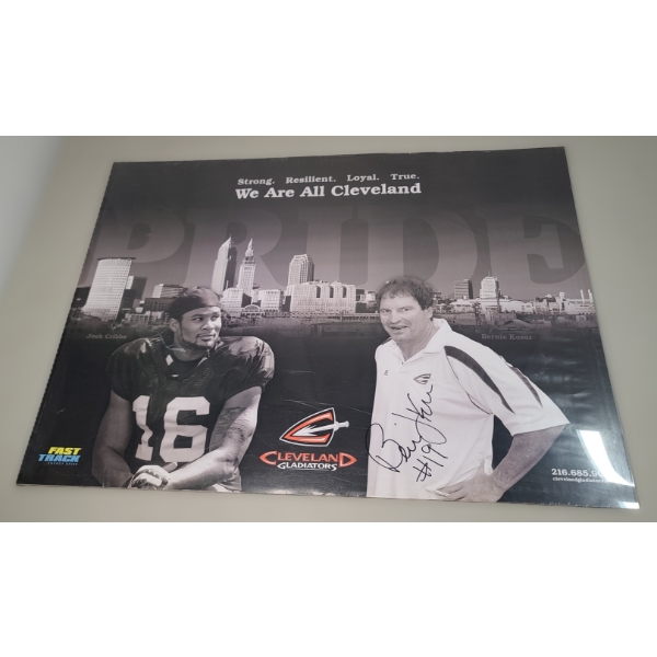 18" x 24" Cleveland Gladiators Josh Cribbs/Bernie Kosar Poster SIGNED By Bernie Kosar