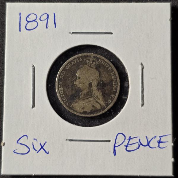 1891 British Six Pence