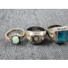 Image 2 : Six Assorted Sterling Silver Rings Ft. Lovely Stones & A BEAUTIFUL OPAL ~ Weighing 42.5 Grams Total
