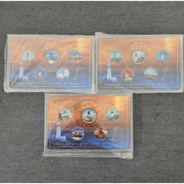 3 Sealed Quarter Sets of Legendary Lighthouses Of America - Series III, IV And V