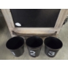Image 2 : Brand New Unique 18''Wx24''H Rustic Look Metal & Wood Chalkboard Planter Center 