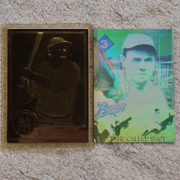 Two Vintage Babe Ruth Commemorative Trading Cards