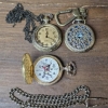 Image 1 : Lot of 3 Pocket Watches and a Watch Chain incl. Tazmanian Devil Watch