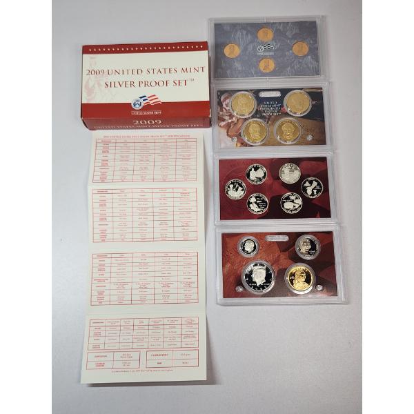 2009 United States Mint Silver Proof Set: 90% Silver Quarters, Half Dollar, Dime