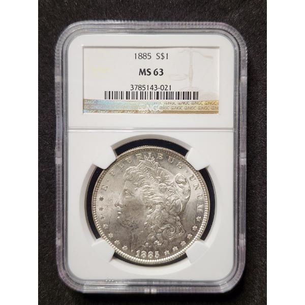 NGC MS63 Graded 1885 Morgan Silver Dollar 