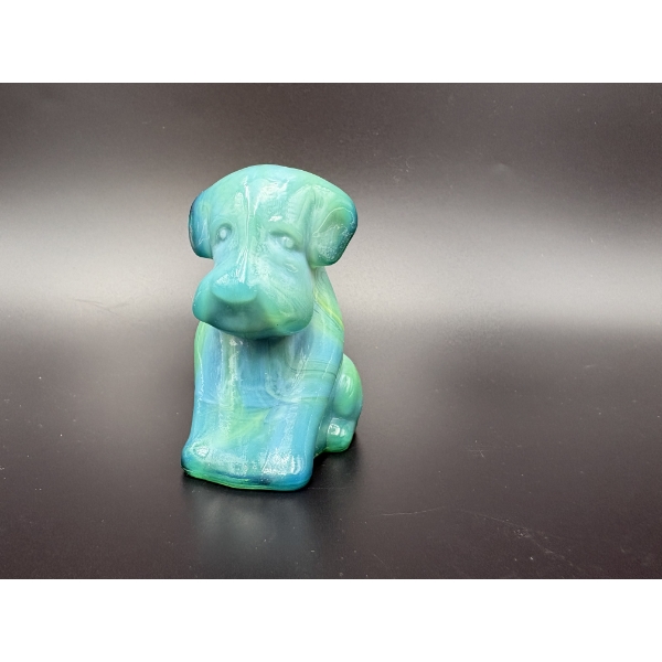 Degenhart Dogs - Green Marble - Adorable Glass Dog Figurine - ~2.5 inches 