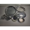 Image 3 : Assorted Serving Trays, Creamer and Sugar Bowl: Including Pewter and Silver-Plated