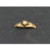 Older Vintage (Possibly Antique) Small 10K Gold Ring Fragment Ft. Small White Stone Accent-0.6 GRAMS