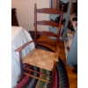 Image 2 : Antique Ladder Back Rocking Chair With Thatch Seat 42" Tall - 23 W