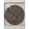Image 1 : United States 1848 Braided Hair Large Cent With "E & JK" Countermark 