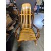 Image 2 : Rustic hickory rocking chair featuring a slatted oak seat and backrest - 46 inches tall