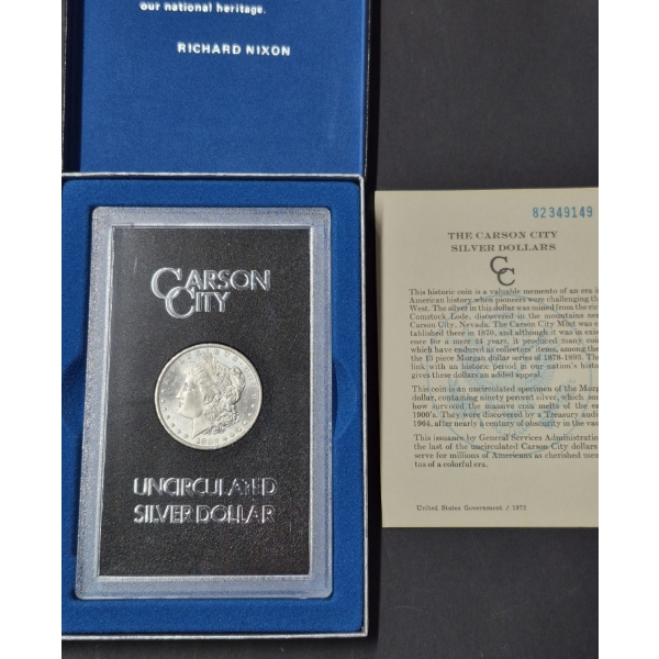 RARE - GSA Hoard Slabbed - UNCIRCULATED  - 1882 CC (Carson City) Morgan 90% Silver Dollar w Cert