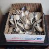 Image 3 : Nearly 7LBS of Assorted Silverplated Silverware in Metal Canister