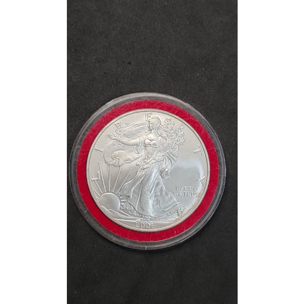 United States 2006 1 Oz .999 Fine Silver American Eagle Dollar In Coin Capsule