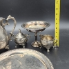 Image 12 : Nice Lot of Assorted Silverplated Items: Pitcher, Trays, Sugar/Creamer Bowl - Total Weight: 6.0 lbs