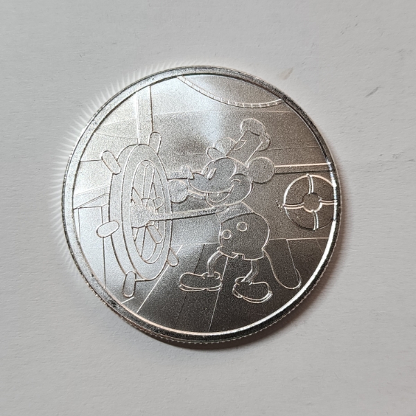 Disney Steamboat Willie One Ounce .999 Fine Silver Round ~ UNCIRCULATED, MINT CONDITION