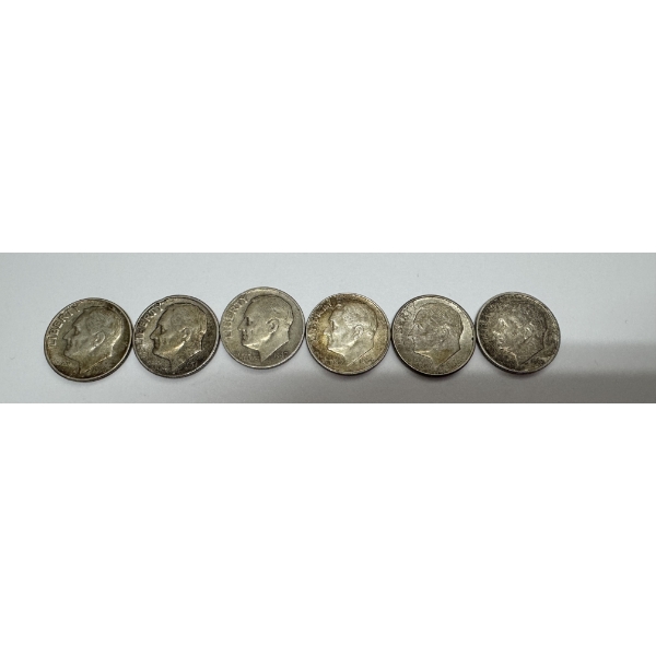 United States 90% Roosevelt Silver Dimes- Face Value $0.60. - Beautiful Condition 