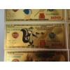 Image 4 : x8 Assorted Looney Tunes $100 99999999 24K Gold Foil Banknotes Set w/ CoA