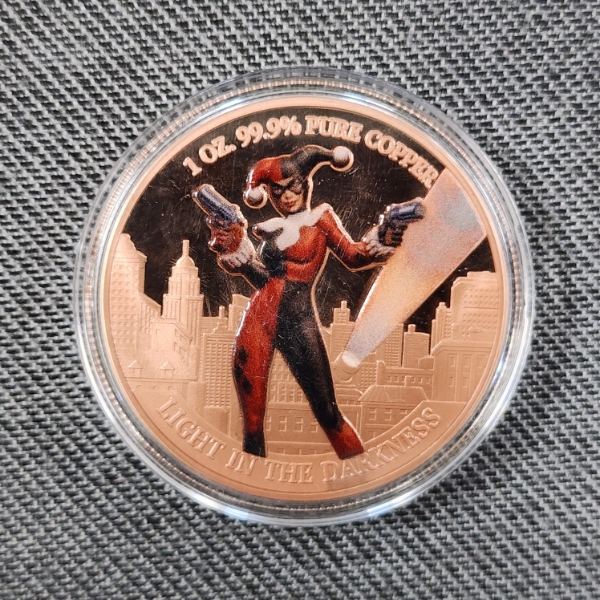 Harley Quinn Daddy's Little Monster 1 Oz .999 Fine Copper Round Light in the Darkness