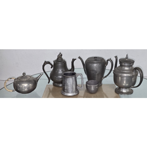 6 Pieces of Pewter