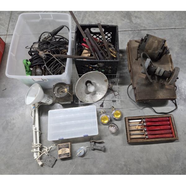 Large Collection Of Tools, Work Lights, Wood Turning Set And More!