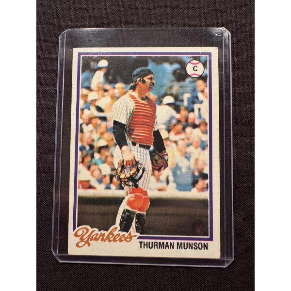 1978 Thurman Munson Topps Baseball Card In Protective Holder - Excellent Condition