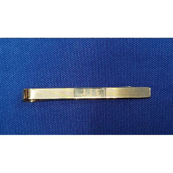 14K Gold Engraved Tie Clip - Weight: 4.9g