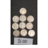 Image 1 : 
Assorted Years/Mint Marks 90% Silver Roosevelt Dimes - Face Value: $1.00