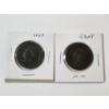 Image 1 : Two U.S. Large Cent Coins: 1827 & Unknown Year 