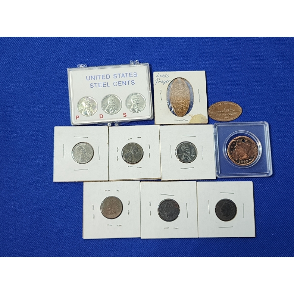 Lot of Assorted U.S. Cents - Including 1847 Braided Hair Large Cent