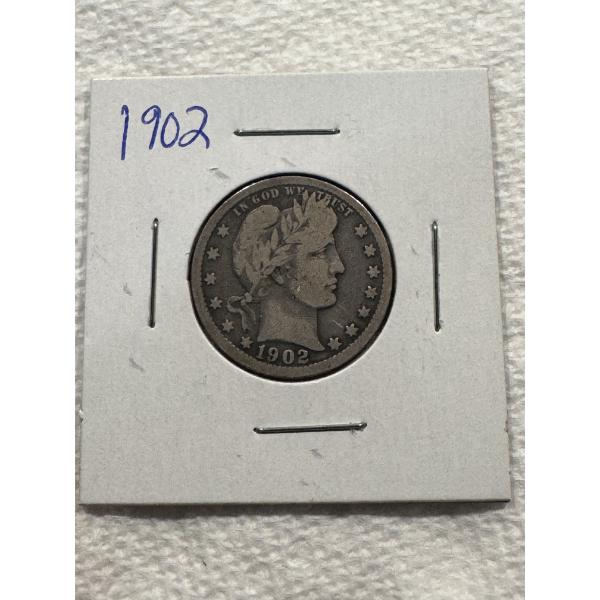 Nice 1902 Silver United States Barber Quarter - 90 Percent Silver