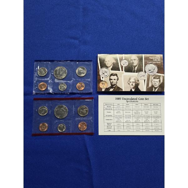 1985 United States Uncirculated Coin Set - D & P Mint Marks 