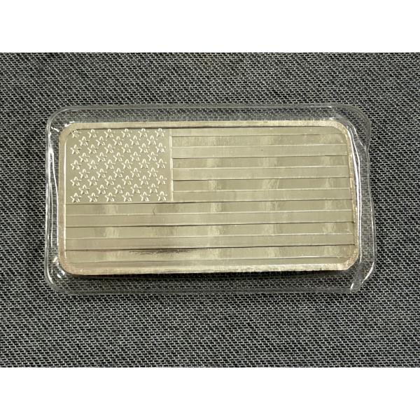 10 Troy Oz .999 Fine Silver American Flag Bar