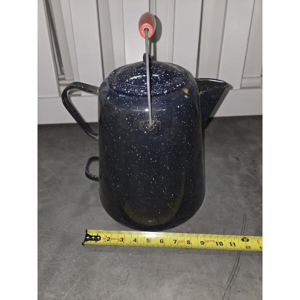 Large Vintage Porcelain Coated Coffee Pot