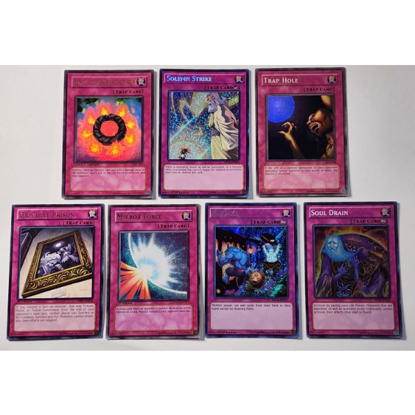 Seven Assorted Holo Trap Yu-Gi-Oh Trading Cards Ft. 1ST EDITION & LIMITED EDITIONS!