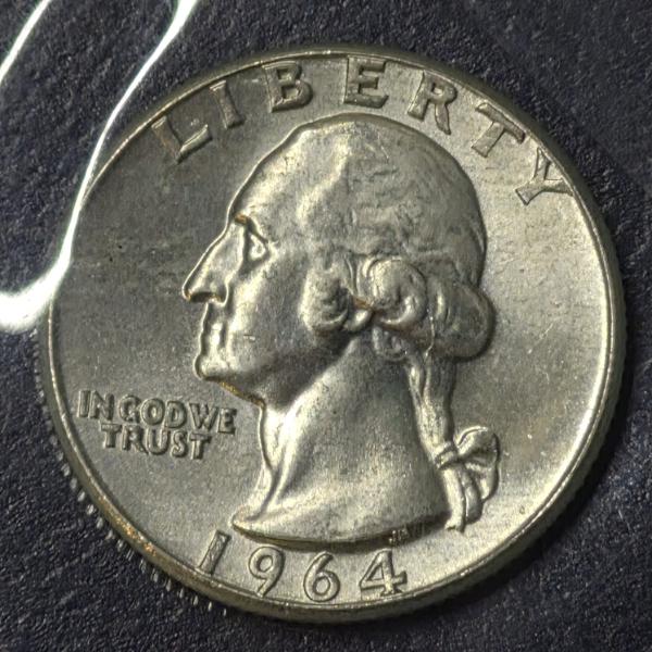 Uncirculated 1964 Washington 25c (Quarter) 90% Silver