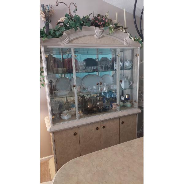 Supurb Fine Italian Lacquer China Cabinet / Hutch - Matching DR Table & Chairs Offered Next Listing